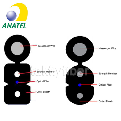 ANATEL đã được ANATEL phê duyệt Cáp thả phẳng FTTH 1C 2C 4C G657A Dây thép GJYXCH Dây cáp quang thả phẳng