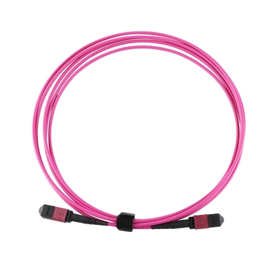 20m OM4 MPO MTP Zirconia Ceramic Fiber Optic Cable Với áo khoác PVC / LZH