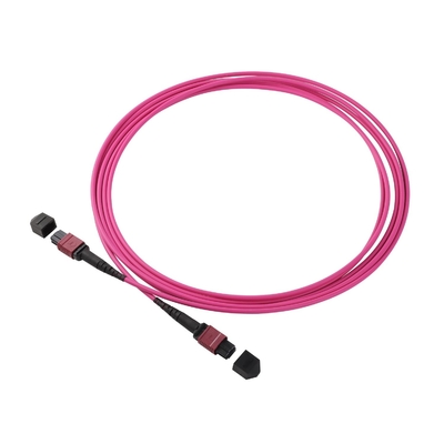 20m OM4 MPO MTP Zirconia Ceramic Fiber Optic Cable Với áo khoác PVC / LZH