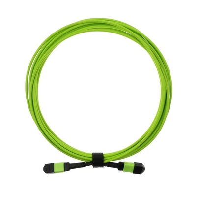 20m Lime Green OM5 MPO / MTP Cáp quang sợi với kết nối Ceramic Zirconia