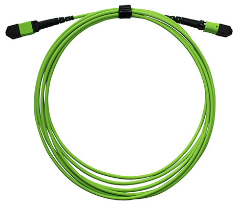 24-Fiber Multi Mode MPO MTP Cáp quang sợi In Lime Green LSZH Jacket