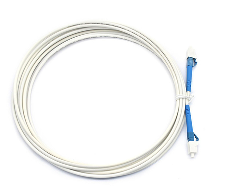 Mất ít chèn LC Patch Cord Fiber Cable Duplex Simplex Màu trắng Jacket Blueish Connector