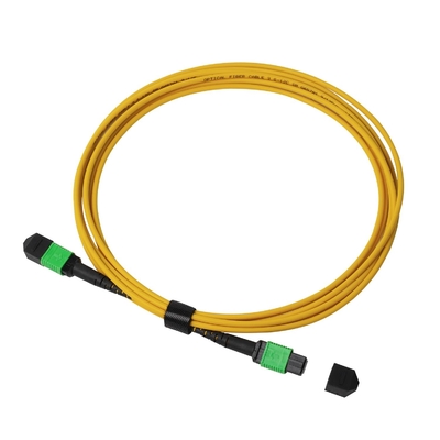 3m 10ft MTP-12 APC nữ đến MTP-12 APC nữ chế độ đơn OS2 Plenum MPO Patch Cord màu vàng