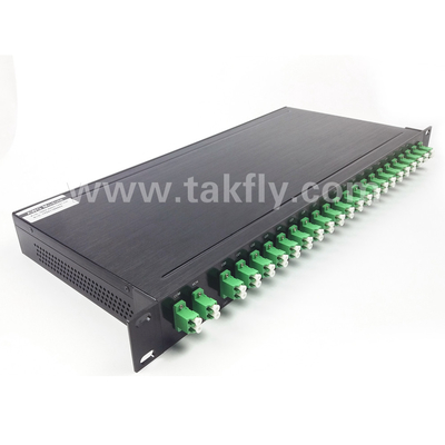100 GHz AWG 40CH DWDM MUX DEMUX với Fiber Height -100-0μm và đường kính cáp 0,9mm