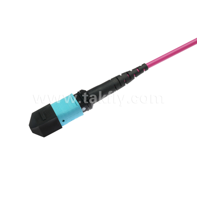 Elite Multimode OM4 50/125, Plenum OFNP Type B MPO dây dán 3m 10ft MTP-12 PC nữ đến MTP-12 PC nữ