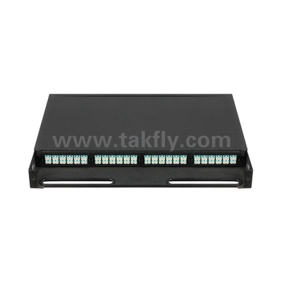 Black Fiber Optic MPO Cassette MTP Patch Panel Management cho Trung tâm dữ liệu FTTX