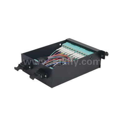 Quản lý bảng vá MPO / MTP Cassette Hợp kim nhôm Loại sợi quang có thể trượt cho cáp FTTX của trung tâm dữ liệu