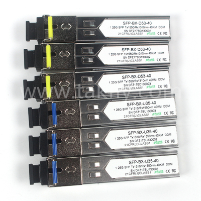 1.25G SFP BIDI Optical Transceiver Module Tx1310/Rx1550nm 40KM SMF DDM LC CISCO JUNIPER HUAWEI tương thích