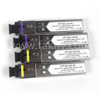 1.25G SFP BIDI Tx1550/Rx1490nm 80KM SMF DDM LC CISCO JUNIPER HUAWEI MODULE truyền quang tương thích SFP