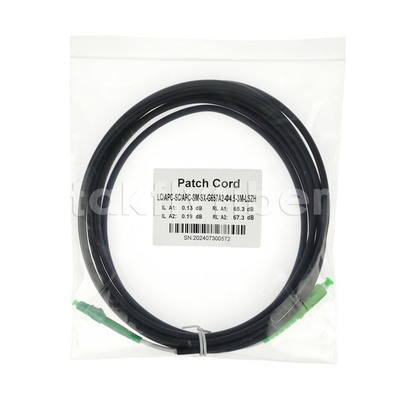 Telecom Grade CPR Dca Chứng nhận 4.5mm Double Shealth Fiber Optic Patchcord SM G657AB3 LSZH Black Jacket SCAPC đến LCAPC