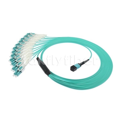 24 F MPO-LC Uniboot OM3 Fiber Patch Cord 12x LC DX hoàn hảo cho các mạng lớn