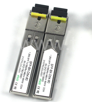 BIDI 1.25 G SFP Transceiver Tx1550/Rx1490nm 80KM SMF DDM LC CISCO JUNIPER HUAWEI tương thích