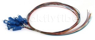 Telecom Grade 0.9mm 12 Color Fiber Optic Pigtail với kết nối SC / UPC màu cam