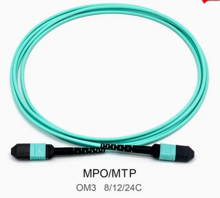 8/12/24core 2m-50m Độ dày đặc cao PVC/LSZH UL Chứng nhận nữ/ nam MPO-MPO Sm Om3 Om4 Om5 Trunk Cable Patch Cord Fiber Optic Jumper