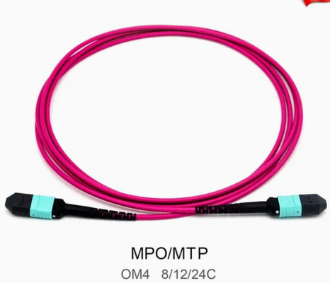 8/12/24core 2m-50m Độ dày đặc cao PVC/LSZH UL Chứng nhận nữ/ nam MPO-MPO Sm Om3 Om4 Om5 Trunk Cable Patch Cord Fiber Optic Jumper