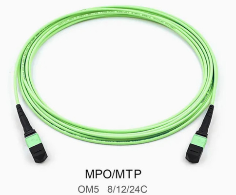 8/12/24core 2m-50m Độ dày đặc cao PVC/LSZH UL Chứng nhận nữ/ nam MPO-MPO Sm Om3 Om4 Om5 Trunk Cable Patch Cord Fiber Optic Jumper