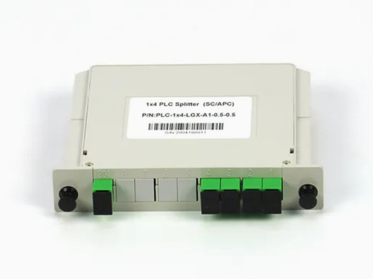 1x4 FTTX Gpon Fiber Casette Type LGX PLC Splitter với đầu nối Sc / APC Độ tin cậy và ổn định cao