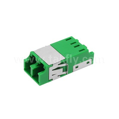 LC Duplex Dust Proof Adapter V2 HD màu xanh lá cây không có sườn