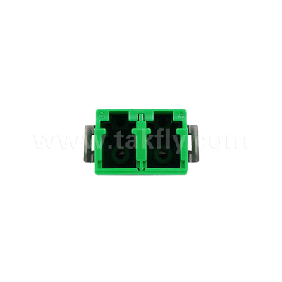 LC Duplex Dust Proof Adapter V2 HD màu xanh lá cây không có sườn
