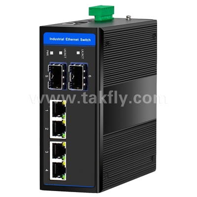 Bộ chuyển mạch Ethernet POE công nghiệp 4 cổng Gigabit 2 SFP DIN-Rail