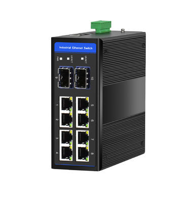 Bộ chuyển mạch Gigabit POE công nghiệp 8 cổng với 2 khe cắm SFP, gắn DIN-Rail