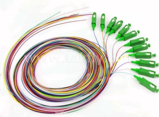 12 lõi OM3 Sợi quang Pigtail LSZH Jacket 0.9mm SC FC ST LC