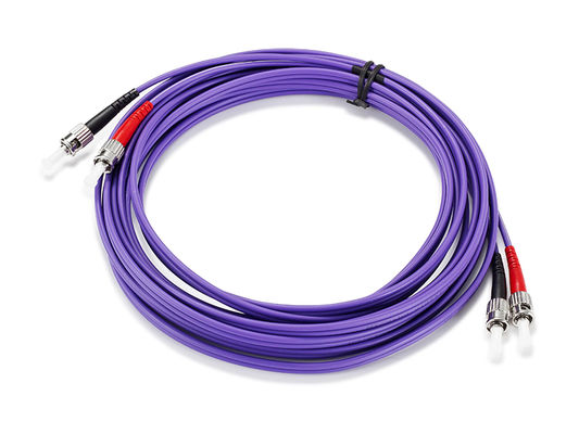 OM4 Purple ST-ST Fiber Patch Cord with 3 Years Warranty and 1000N Tensile Strength
