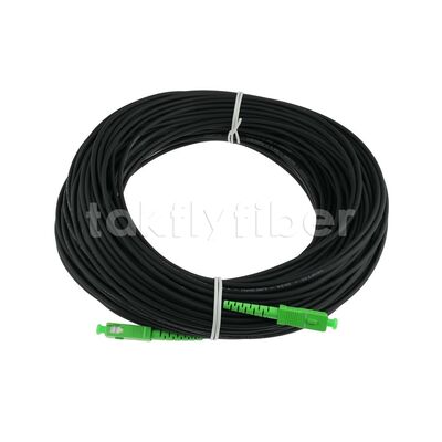 Cáp quang FTTH ngoài trời chịu lực cao 3.0 Kevlar Đen TPU Single Mode SCAPC sang SCAPC SM G657B3