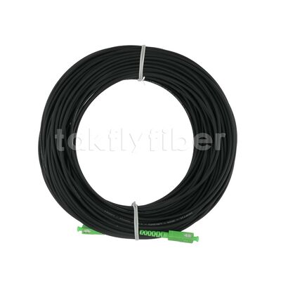 Cáp quang FTTH ngoài trời chịu lực cao 3.0 Kevlar Đen TPU Single Mode SCAPC sang SCAPC SM G657B3