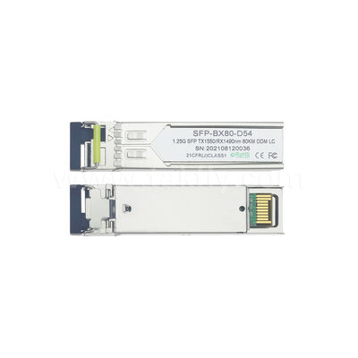 SFP Transceiver Module 1.25gbps 80km LC Reach Tx1490nm/Rx1550nm SFP Hai chiều cho Trung tâm dữ liệu FTTH FTTX