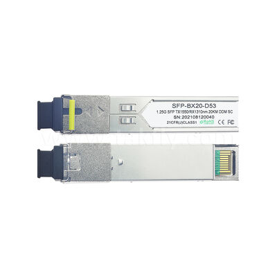 SFP Optical Transceiver Module 1.25Gbps 20KM SC Hai chiều cho Trung tâm dữ liệu FTTH FTTX