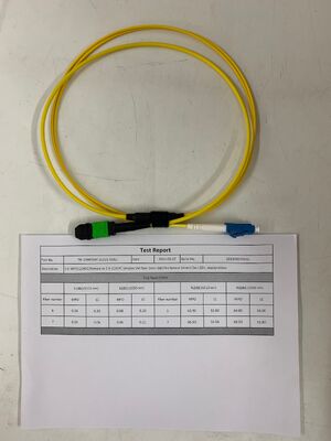 Đường dây vá MPO chính xác đến LC với 2-Fiber và các đầu nối APC / UPC tùy chọn để kết nối linh hoạt