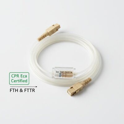 CPR Eca Certified SC SM G657A 2.0 * 3.0mm Dây nối sợi quang vô hình cho FTTH và FTTR