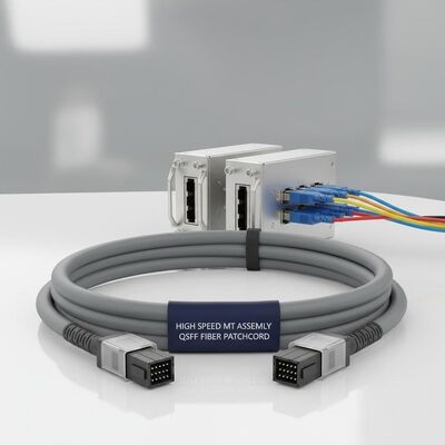 High Speed Low Loss Customizable MT Assembly Fiber Optic Patchcord for QSFP Modules