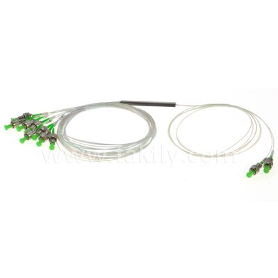 Fiber Optic PLC Splitter 2*N Steel Tube SC APC/UPC 0.9mm for Data Center Telecom FTTX