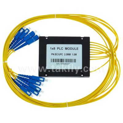 Bộ chia PLC Hộp ABS 1xN SC APC/UPC Sợi quang cho Trung tâm dữ liệu viễn thông Fttx