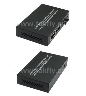 2.5G 2 cổng Cáp 4 cổng đồng Ethernet Switch với 10G Uplink và fanless Metal Housing cho mạng tốc độ cao mở rộng