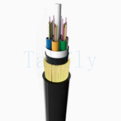 ADSS 2-24 lõi ống lỏng dây cáp trên không √ thành viên trung tâm FRP, sợi Aramid, PE / AT vỏ ngoài