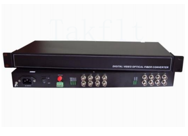 Chuyển đổi quang 16 kênh video kỹ thuật số 2 video phía trước + 1-2 dữ liệu RS485/422 ngược trên sợi duy nhất, không nén, Plug & Play cho CCTV