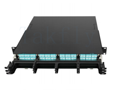 1U / 2U / 4U High Density MPO Cassette Patch Panel Rack-Mount, Easy-Plug MPO đến LC Cassette Module, Adapter LC được tải sẵn cho Trung tâm dữ liệu & Ứng dụng SAN / LAN