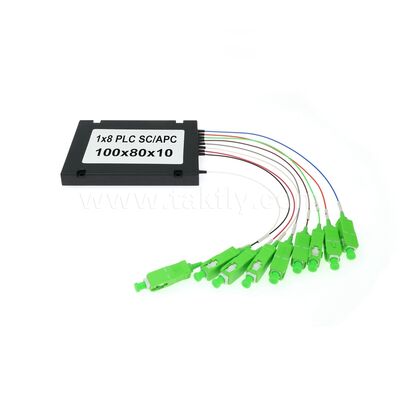 PLC Fiber Splitter ¢ 900μm ABS Box, SM G657A1, SC/APC, để ghép nối và phân phối tín hiệu quang trong mạng PON