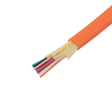 Cáp quang đột phá trong nhà ¥ 4 đến 48 lõi, bộ đệm chặt chẽ, sức mạnh trung tâm FRP, LSZH / PVC sheath