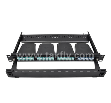 1U 24 cổng MPO / MTP Patch Panel ️ 19 " Rack-Mount, mật độ cao, hỗ trợ các hộp mô-đun MPO được kết nối trước & LC / MPO Adapter Panels, cho hệ thống cáp gốc sợi trung tâm dữ liệu