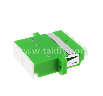LC Quad Inner Shutter Adapter 4 trong 1 LC Duplex APC với màn trập tích hợp, bảo vệ mắt khỏi laser sợi quang, phù hợp với IEC & RoHS, cho trung tâm dữ liệu & kết nối sợi năng lượng cao
