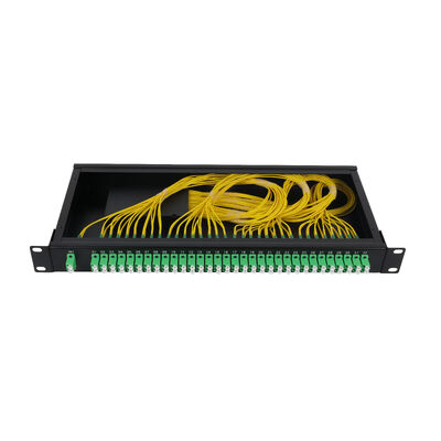 Bộ chia PLC sợi quang LC gắn trên giá đỡ OEM 1U 19Inch 2x64 cho Trung tâm dữ liệu FTTx