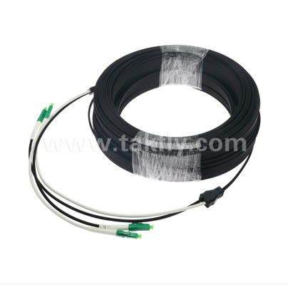 Cáp vá vá sợi quang LC/APC Flat Drop - 2 sợi Duplex, được kết nối sẵn, chống rung, dùng trong nhà cho triển khai FTTH tốc độ cao.