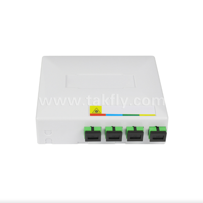 Hộp đấu cuối cáp quang FTTH TKS-1806-04D – Gắn bàn/tường, 4 cổng, trong nhà, Hỗ trợ hàn nối quang & Quản lý cáp