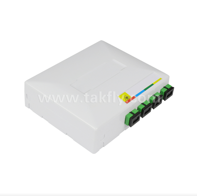 Hộp đấu cuối cáp quang FTTH TKS-1806-04D – Gắn bàn/tường, 4 cổng, trong nhà, Hỗ trợ hàn nối quang & Quản lý cáp