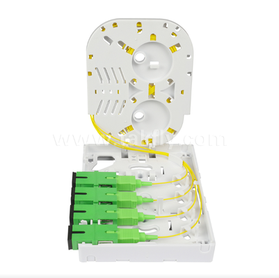 Hộp đấu cuối cáp quang FTTH TKS-1806-04D – Gắn bàn/tường, 4 cổng, trong nhà, Hỗ trợ hàn nối quang & Quản lý cáp