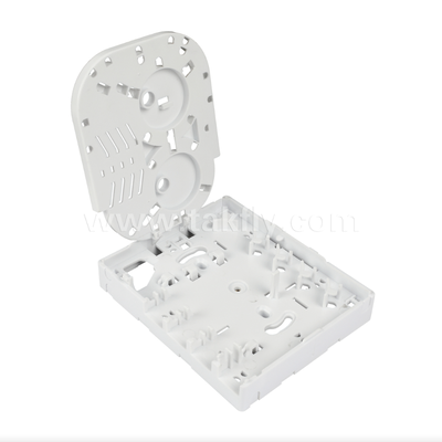 Hộp đấu cuối cáp quang FTTH TKS-1806-04D – Gắn bàn/tường, 4 cổng, trong nhà, Hỗ trợ hàn nối quang & Quản lý cáp